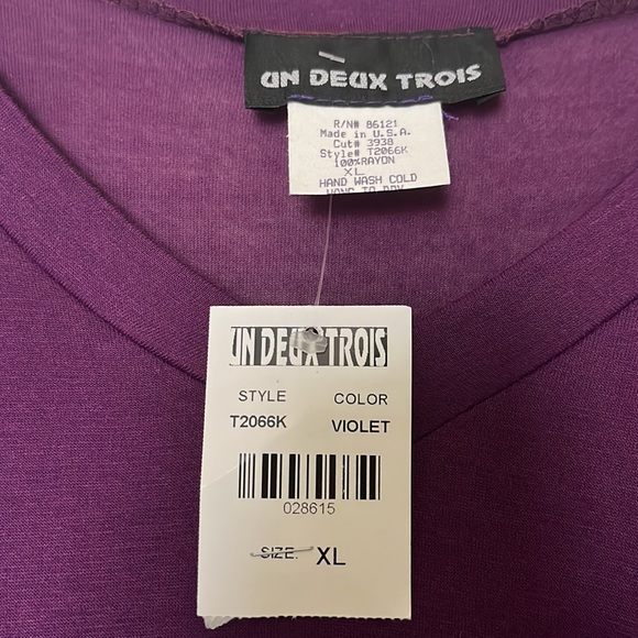 Un Deux Trois Purple Tee - Picture 2 of 3